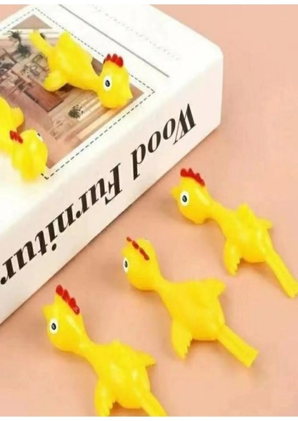 5 Adet Eğlenceli Uçan Tavuk Sapan Çek Fırlat Yapışsın Dayanıklı Tavuk Sapanı Oyuncak