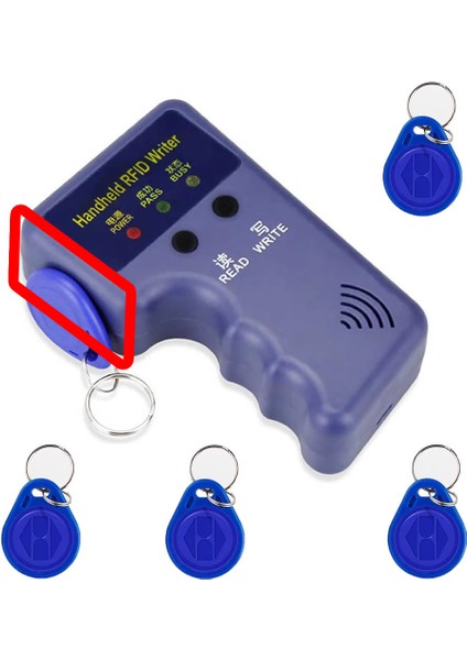 125KHZ El Tip Okuyucu Yazıcı Kopyalayıcı 5 Adet Id Değişebilir 125KHZ Anahtarlık Manyetik Kart Anahtarlık Etike Personel Takip Kapı Giriş Kontrol Sayaç Proximity