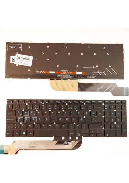 Dell G3-3579 G3-3779 Notebook Klavye Işıklı (Mavi Harf)