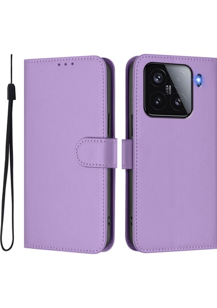 Xiaomi 15 Kayışlı Cüzdan Deri Telefon Kılıfı (Yurt Dışından)