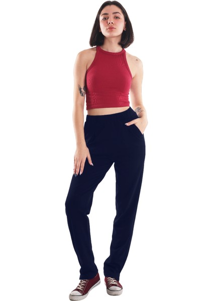 Kadın Lacivert Eşofman Altı (Büyük Beden Seçeneğiyle)