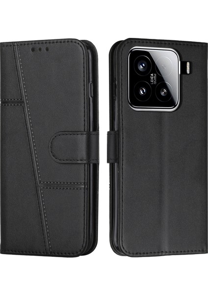 Xiaomi 15 Standı Çevirme Koruyucu Deri Telefon Kapağı (Yurt Dışından)