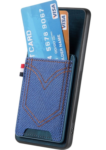 Xiaomi 15 Telefon Kılıfı Retro Jean Kumaş Doku Deri Arka Kapak Kart Sahibinin (Yurt Dışından) fiyatları