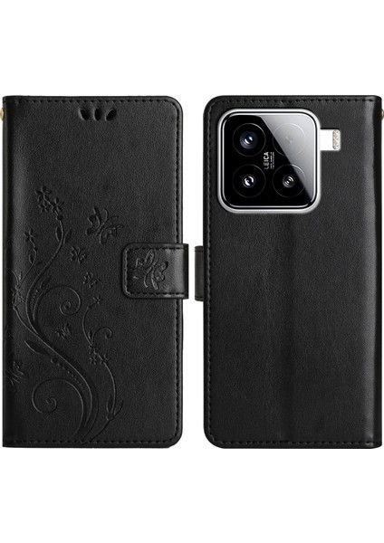 Xiaomi 15 Pu Deri Telefon Cüzdan Kılıfı Kayışlı (Yurt Dışından)