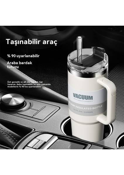 1200ML Araba Dak 304 Paslanmaz Çelik Pipet Yalıtım Dak Araba Su Dağı Içme (Yurt Dışından)