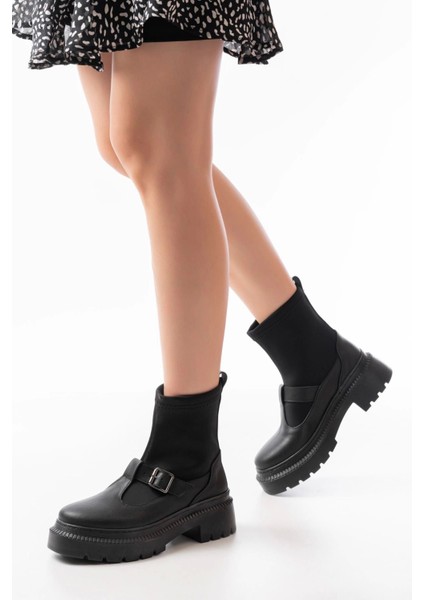 236-2034 Siyah Streç Günlük Kadın Bot