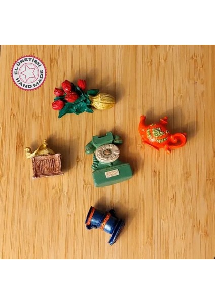 3330 El Yapımı 5'li Tematik Minyatür Eşyalar Magnet