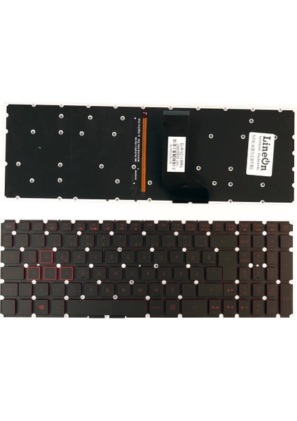 Acer Nitro 5 AN515-41 AN515-42 Notebook Klavye Işıklı (Kırmızı)
