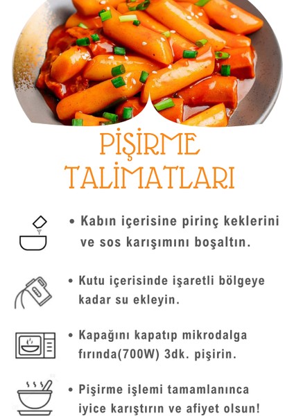 Hipokki Acı ve Tatlı Soslu Kore Tteokbokki Pirinç Keki 120GR 20'li Set modelleri