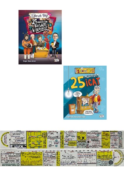 25 Muhteşem Başarı Hikayesi / 25 Muhteşem İcat 2 Kitap Set (Matematik Öğreten Cetvel)
