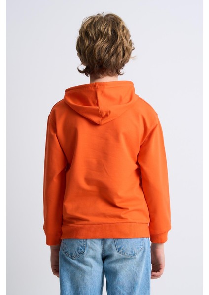 Alexandergardı Baskılı Yandan Cepli Kapüşonlu Çocuk Sweatshirt
