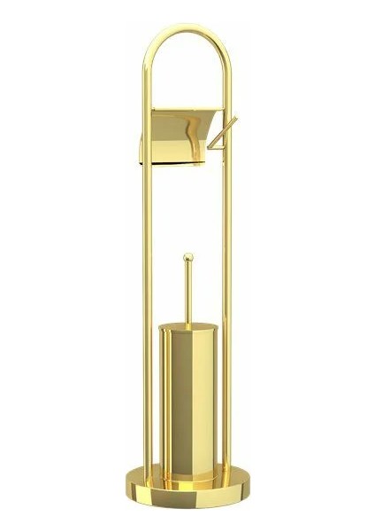 Ayaklı Wc Set Paslanmaz Çelik Gold