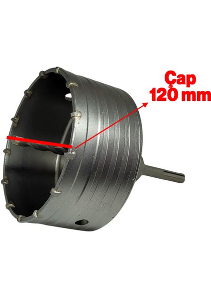 Adaptörlü Metal Sds Plus Elmas Panç Ø 120 mm Çap Delik Oyuk Açma Delme Buat Açma Testeresi 1 Adet fiyatları