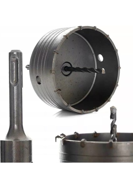 Adaptörlü Metal Sds Plus Elmas Panç Ø 120 mm Çap Delik Oyuk Açma Delme Buat Açma Testeresi 1 Adet indirimleri