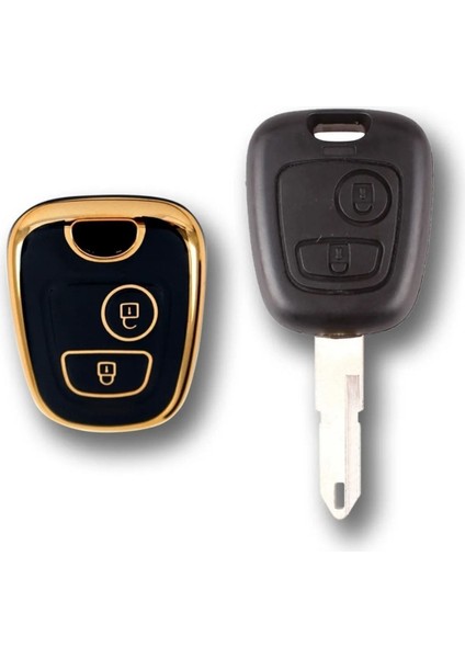 Peugeot 206 106 Partner Citroen C1 C3 Partner Berlingo Siyah Oto Anahtar Kumanda Kabı Kılıfı fiyatları
