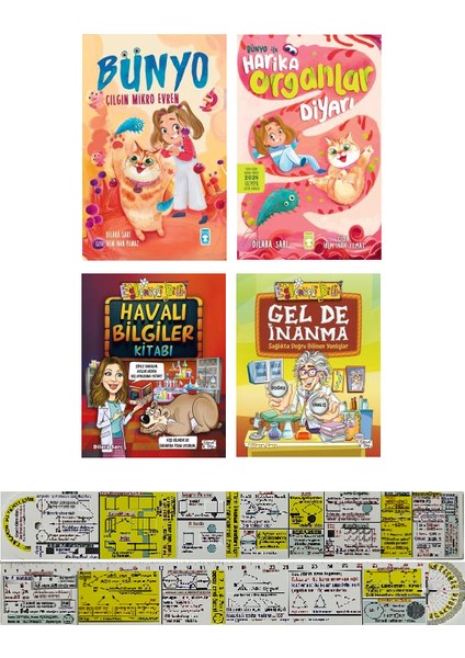Bünyo 1. 2. / Havalı Bilgiler Kitabı / Gel De İnanma 4 Kitap (Matematik Öğreten Cetvel)