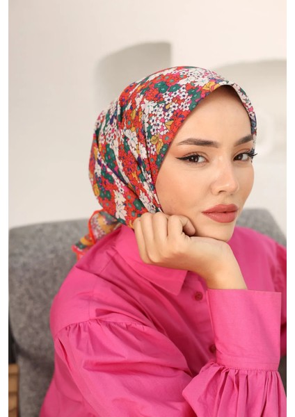 Bahçe Desen Soft Pamuk Eşarp