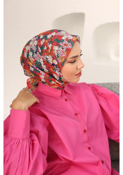 Bahçe Desen Soft Pamuk Eşarp