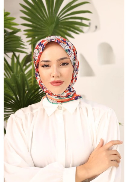 Bahçe Desen Soft Pamuk Eşarp
