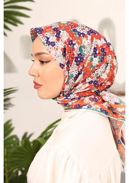 Bahçe Desen Soft Pamuk Eşarp