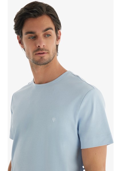 Erkek T-Shirt 40741 - Mavi modelleri