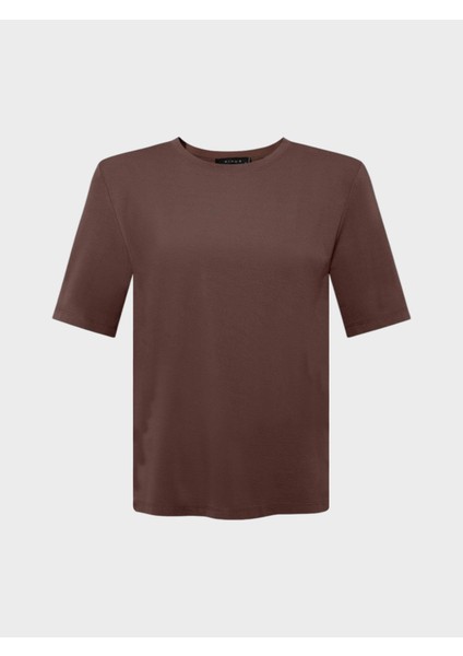 Premium Yumuşak Tuşeli Vatkalı T-Shirt - Kahve