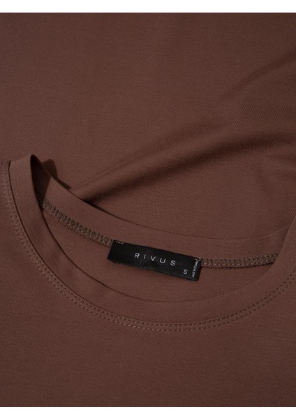 Premium Yumuşak Tuşeli Vatkalı T-Shirt - Kahve modelleri