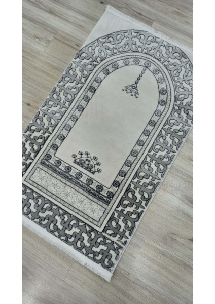 Çırağan Halı Seccade Kalın Yumuşak Yüzey Parlak Iplik 77 x 125 cm Namazlık SC838-K.GRİ