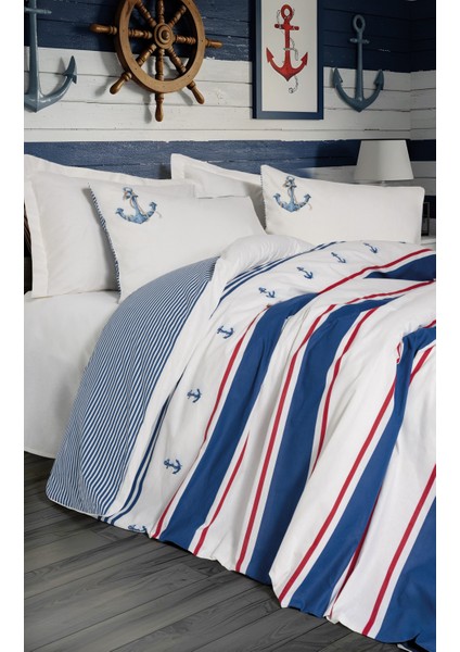 Maritime Çift Kişilik Nevresim Takımı Brine Ekru