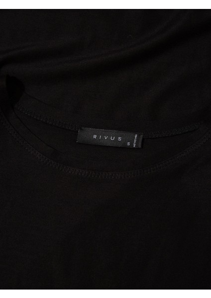 Premium Yumuşak Tuşeli Vatkalı T-Shirt - Siyah modelleri