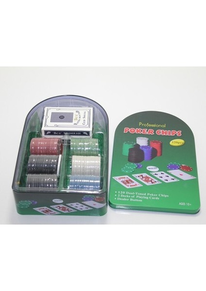 Poker Oyunu 100 Chip ve 2 Adet Iskambil Kağıt Setine Sahip Poker Oyunu No 2