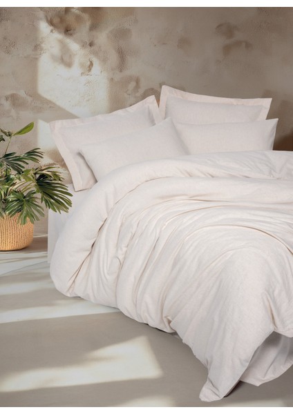 Cotton Keten Çift Kişilik Nevresim Takımı Basic Bej modelleri