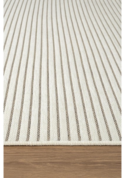Hena HN005A Krem Şönil Kilim Ince Yumuşak Toz Yapmaz Kaymaz Taban Makinada Yıkanabilir Modern Halı