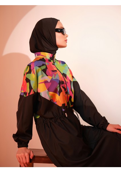 Çok Renkli Oversize Uzun Tesettür Mayo fiyatları