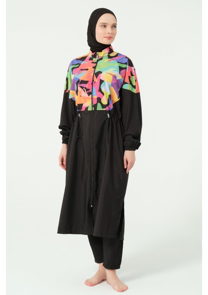 Çok Renkli Oversize Uzun Tesettür Mayo modelleri