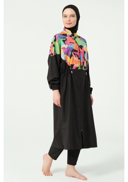 Çok Renkli Oversize Uzun Tesettür Mayo fırsatları
