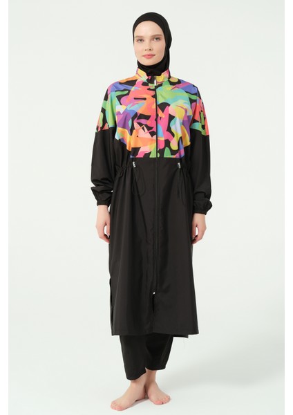 Çok Renkli Oversize Uzun Tesettür Mayo indirimleri