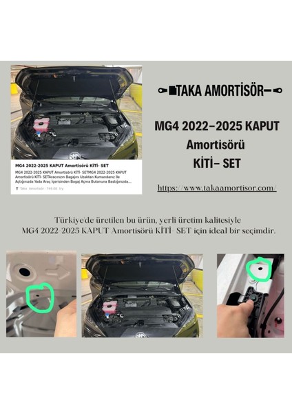 Mg4 2022-2025 Kaput Amortisörü Kiti- Set