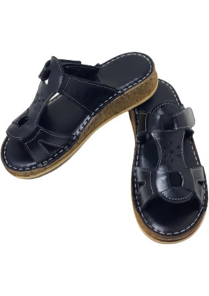 Kadın Yıldızlı Cırtlı Deri Terlik