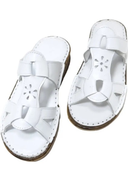 Kadın Yıldızlı Cırtlı Deri Terlik modelleri