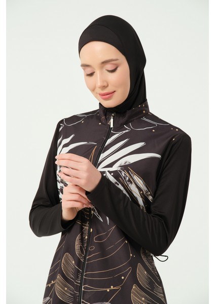 Gold Desenli Uzun Tesettür Mayo fiyatları