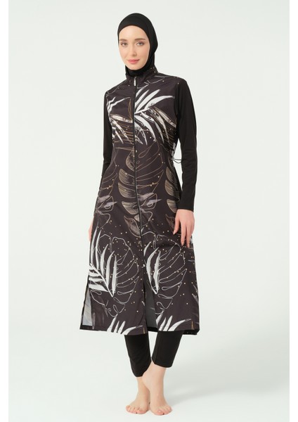 Gold Desenli Uzun Tesettür Mayo fırsatları