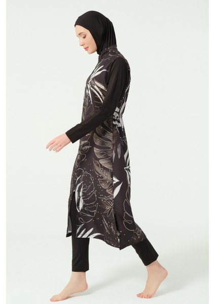 Gold Desenli Uzun Tesettür Mayo indirimleri