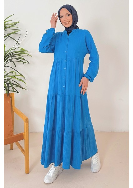 Selur V Yaka Elbise 1360 - Indigo