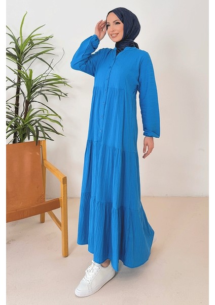 Selur V Yaka Elbise 1360 - Indigo