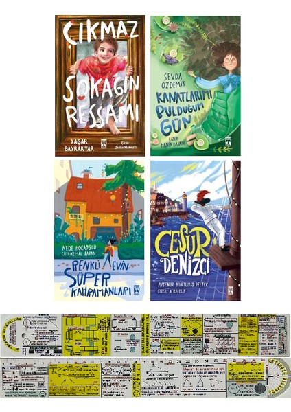 Çıkmaz Sokağın Ressamı / Kanatlarımı Bulduğum Gün / Renkli Evin Süper / Cesur Denizci (4 Kitap)