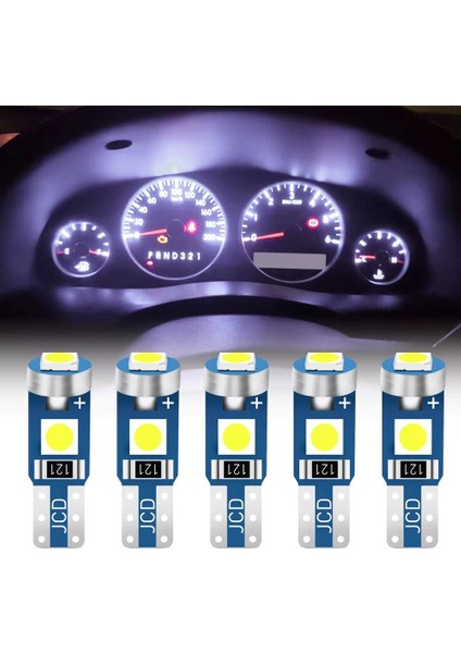 10 Adet Mor T5 LED Kilometre Kadran Ambians Aydınlatma Ampulü