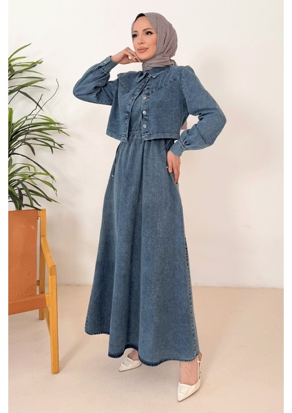 Ceket Elbise Ikili Takım 1364 - Mavi