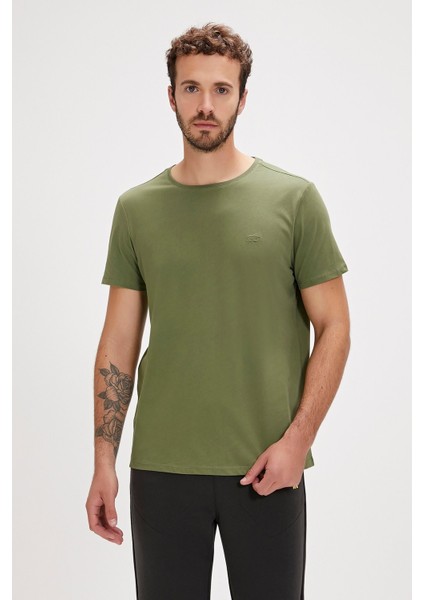 Solid Yeşil Basic Erkek Tişört