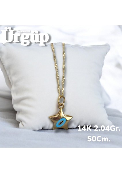 14 Ayar 2.04 Gram Altın Mineli Yıldız Kolye